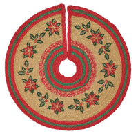 Thumbnail for Poinsettia Jute Mini Christmas Tree Skirt 21 VHC Brands - The Fox Decor