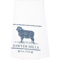 Thumbnail for Sawyer Mill Blue Lamb Muslin Bleached White Tea Towel 19x28 VHC Brands - The Fox Decor