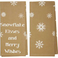 Thumbnail for Snowflake Burlap Natural Snowflake Kisses Tea Towel Set of 2 19x28 VHC Brands - The Fox Decor