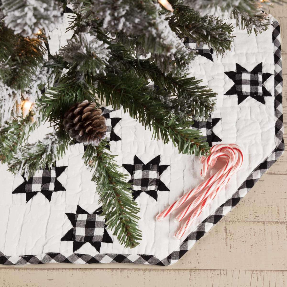 Emmie Black Patchwork Mini Christmas Tree Skirt 21 VHC Brands - The Fox Decor