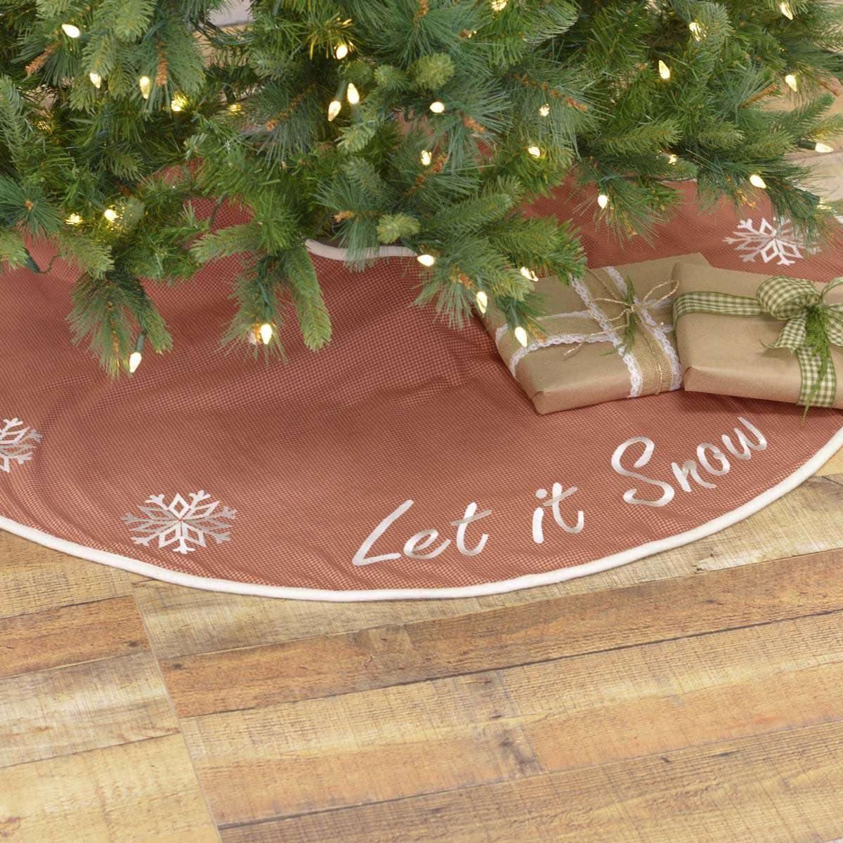 Let It Snow Christmas Tree Skirt 48 VHC Brands - The Fox Decor
